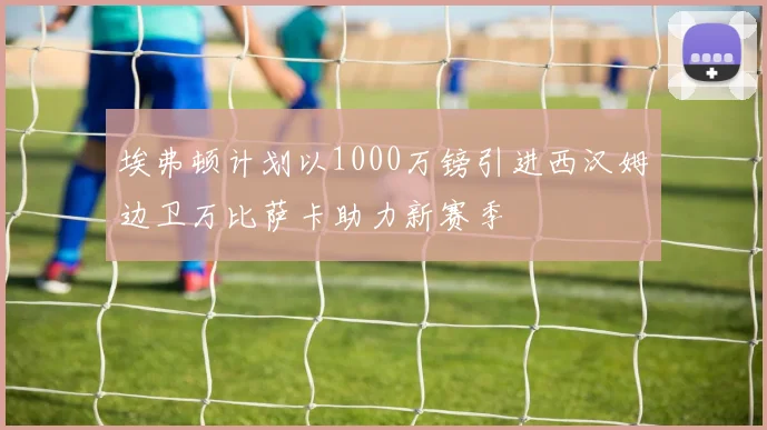 埃弗顿计划以1000万镑引进西汉姆边卫万比萨卡助力新赛季